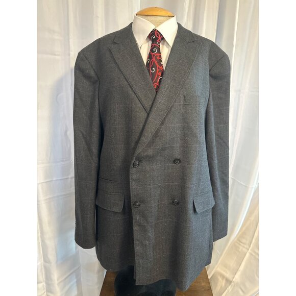 Sean John Mens Double-Breasted Blazer Gray Wool Blend Large - Picture 1 of 10
